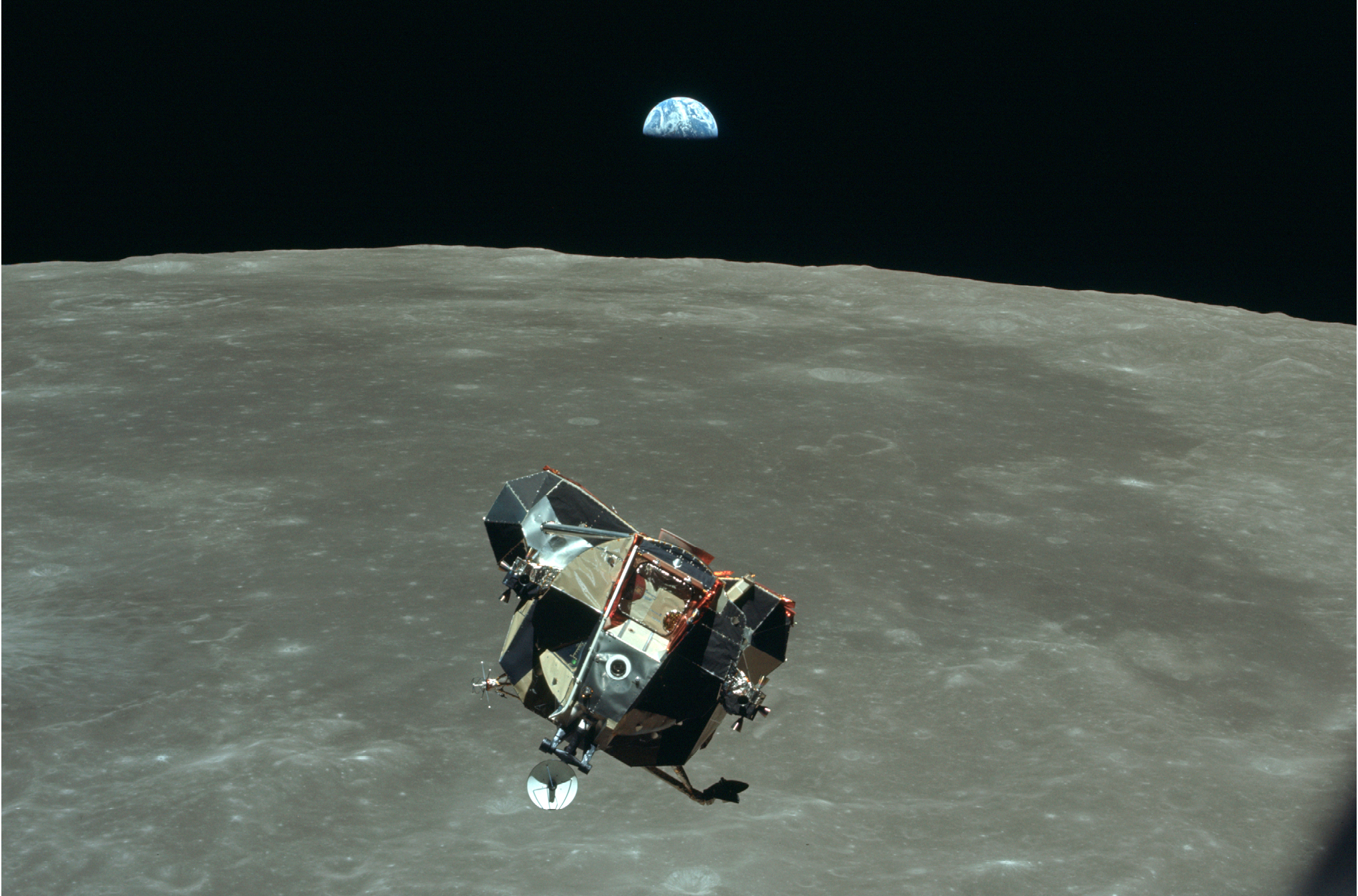 Mondfähre im Landeanflug (c) NASA